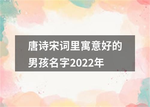 唐诗宋词里寓意好的男孩名字2022年