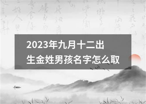 2023年九月十二出生金姓男孩名字怎么取