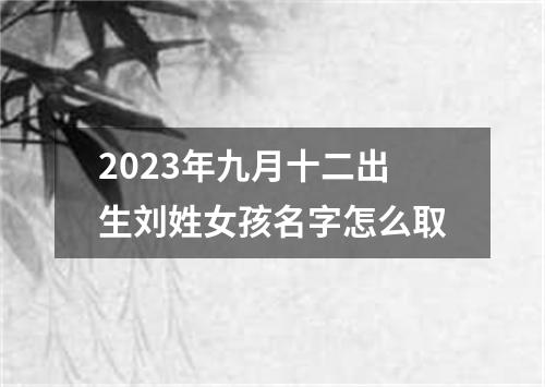 2023年九月十二出生刘姓女孩名字怎么取