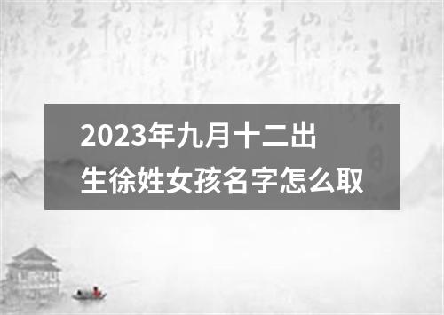 2023年九月十二出生徐姓女孩名字怎么取