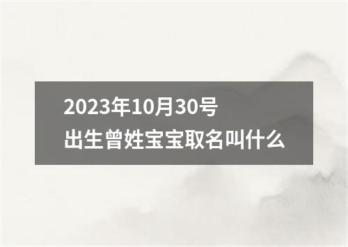 2023年10月30号出生曾姓宝宝取名叫什么