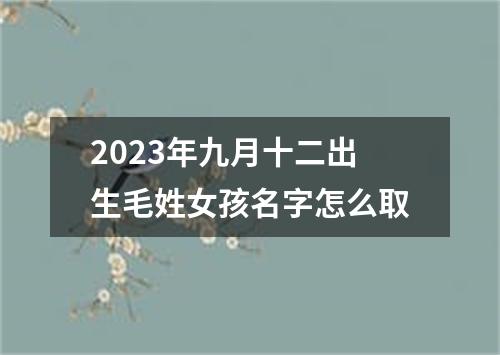 2023年九月十二出生毛姓女孩名字怎么取