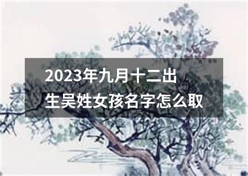 2023年九月十二出生吴姓女孩名字怎么取
