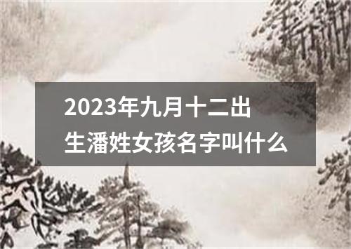 2023年九月十二出生潘姓女孩名字叫什么