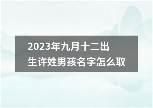 2023年九月十二出生许姓男孩名字怎么取