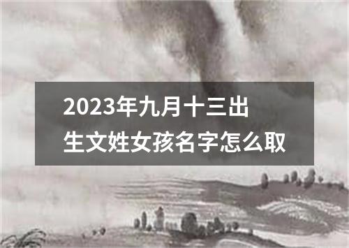 2023年九月十三出生文姓女孩名字怎么取