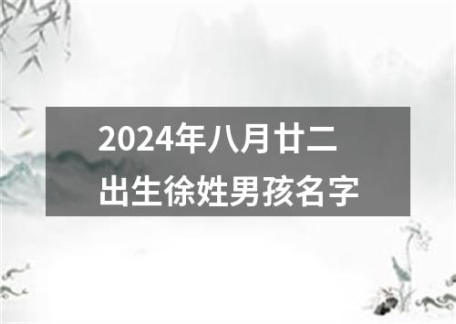 2024年八月廿二出生徐姓男孩名字