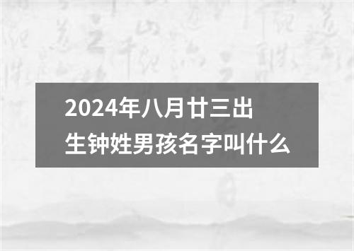 2024年八月廿三出生钟姓男孩名字叫什么