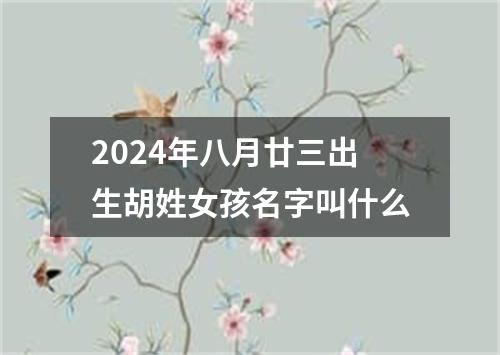 2024年八月廿三出生胡姓女孩名字叫什么
