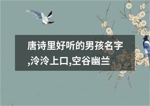 唐诗里好听的男孩名字,泠泠上口,空谷幽兰