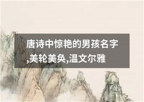 唐诗中惊艳的男孩名字,美轮美奂,温文尔雅