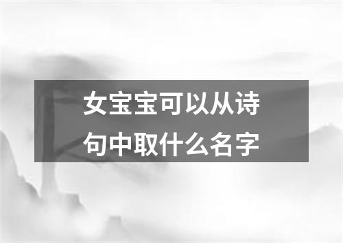 女宝宝可以从诗句中取什么名字