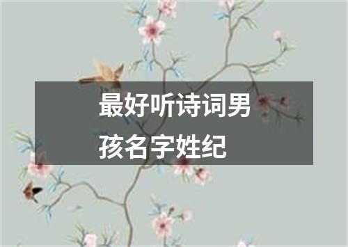 最好听诗词男孩名字姓纪