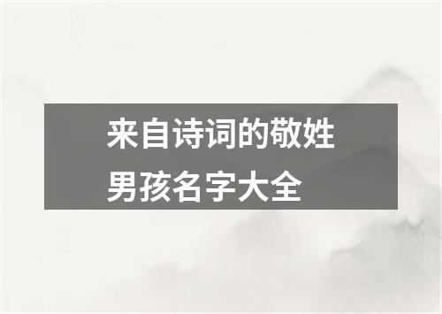 来自诗词的敬姓男孩名字大全