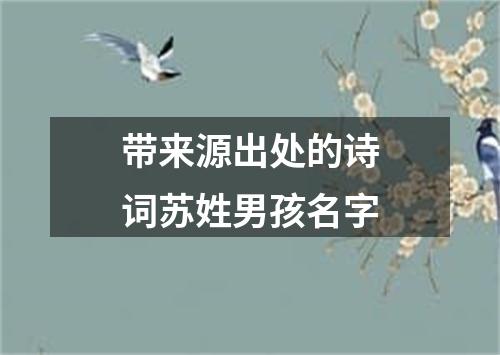 带来源出处的诗词苏姓男孩名字