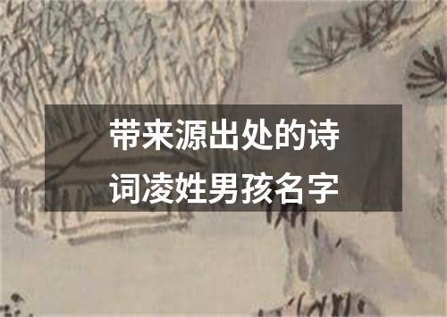 带来源出处的诗词凌姓男孩名字