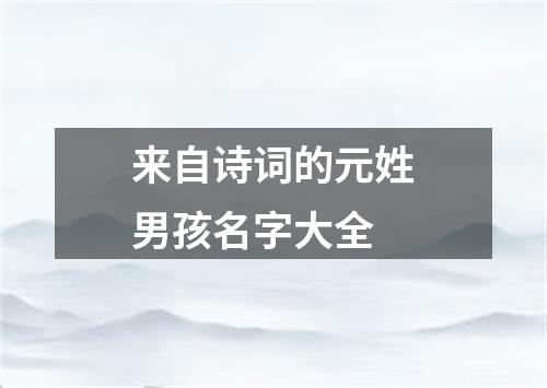 来自诗词的元姓男孩名字大全