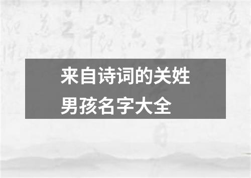 来自诗词的关姓男孩名字大全