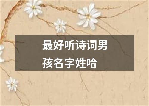 最好听诗词男孩名字姓哈