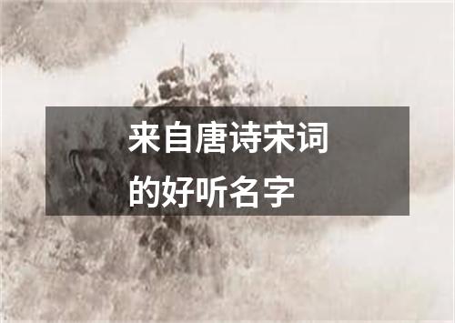 来自唐诗宋词的好听名字