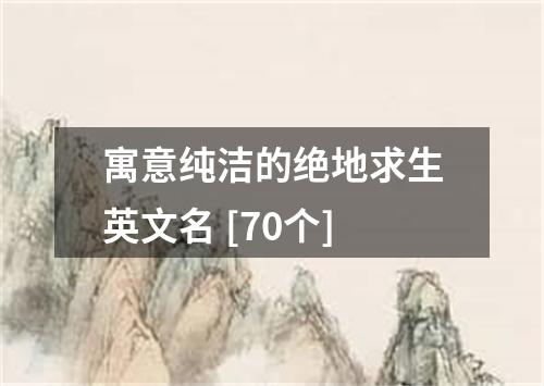 寓意纯洁的绝地求生英文名 [70个]