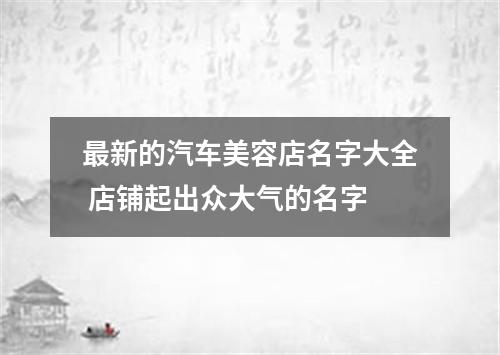 最新的汽车美容店名字大全 店铺起出众大气的名字