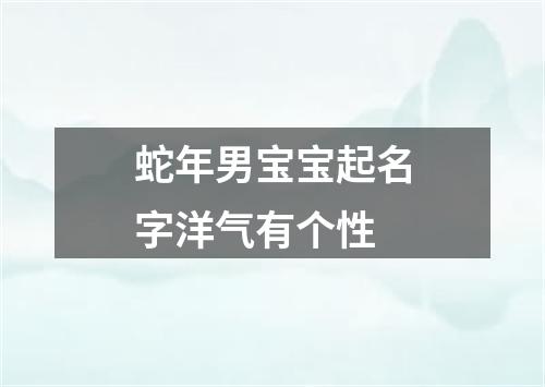 蛇年男宝宝起名字洋气有个性