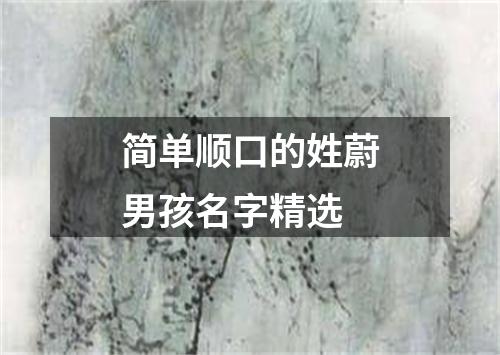 简单顺口的姓蔚男孩名字精选