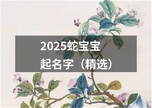 2025蛇宝宝起名字（精选）