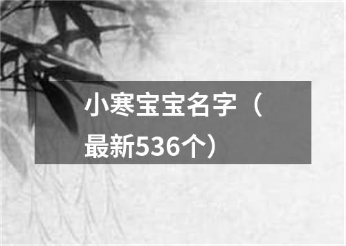 小寒宝宝名字（最新536个）