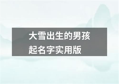 大雪出生的男孩起名字实用版