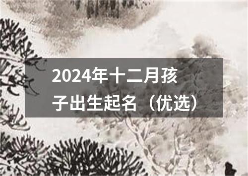 2024年十二月孩子出生起名（优选）