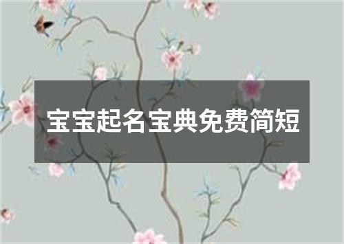 宝宝起名宝典免费简短