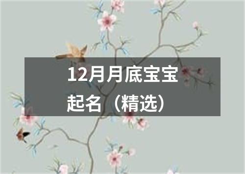 12月月底宝宝起名（精选）
