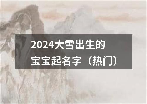 2024大雪出生的宝宝起名字（热门）