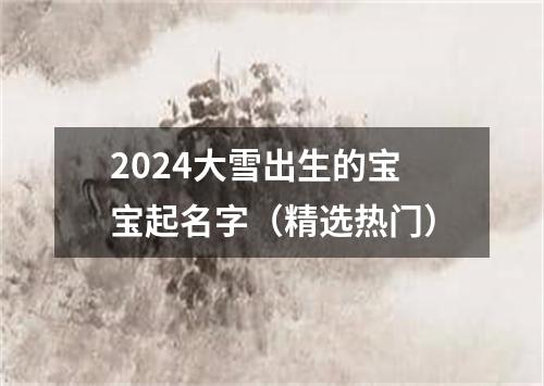 2024大雪出生的宝宝起名字（精选热门）