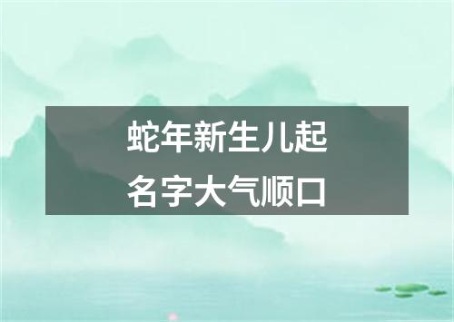 蛇年新生儿起名字大气顺口