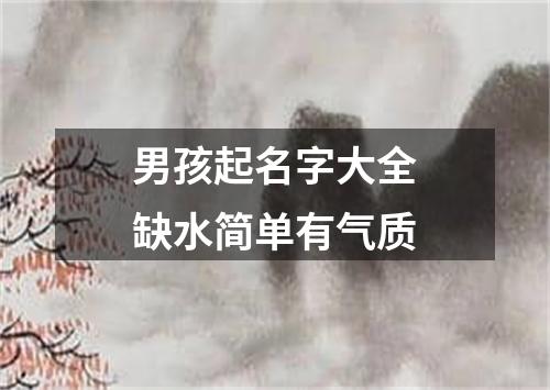 男孩起名字大全缺水简单有气质