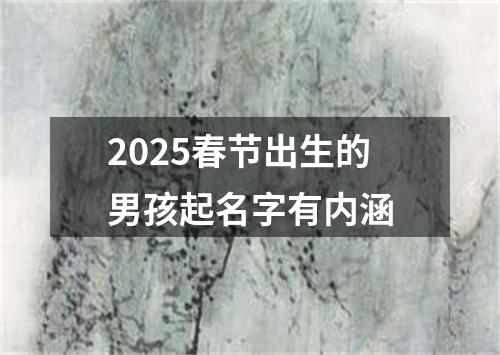 2025春节出生的男孩起名字有内涵