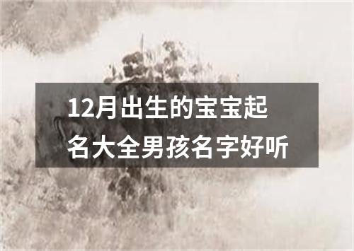 12月出生的宝宝起名大全男孩名字好听