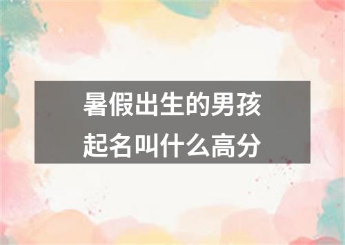 暑假出生的男孩起名叫什么高分