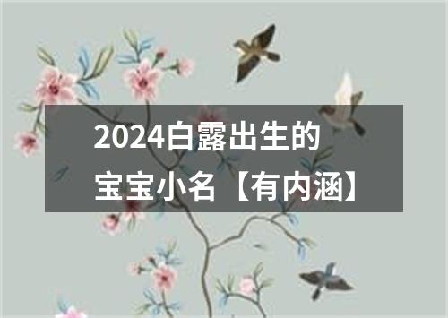 2024白露出生的宝宝小名【有内涵】