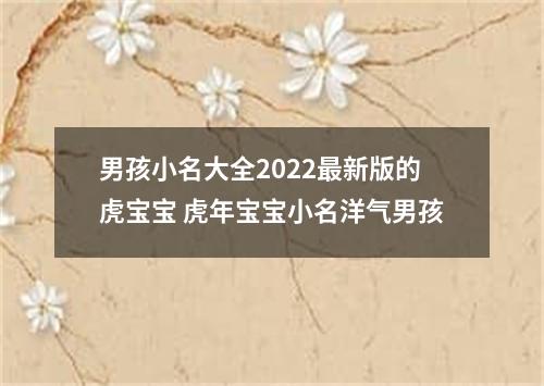 男孩小名大全2022最新版的虎宝宝 虎年宝宝小名洋气男孩
