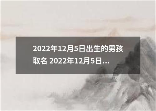 2022年12月5日出生的男孩取名 2022年12月5日男孩名字