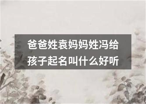 爸爸姓袁妈妈姓冯给孩子起名叫什么好听