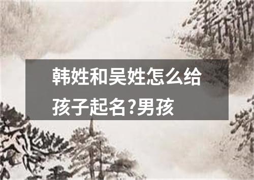 韩姓和吴姓怎么给孩子起名?男孩