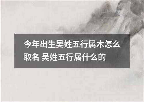 今年出生吴姓五行属木怎么取名 吴姓五行属什么的