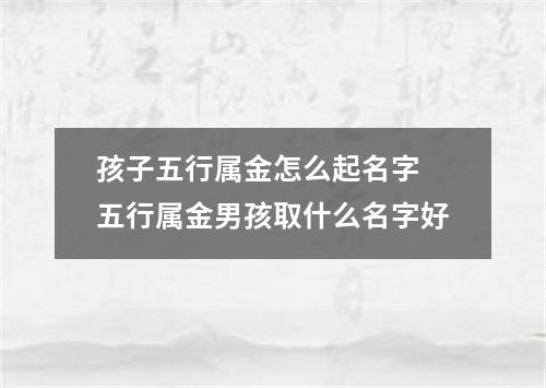 孩子五行属金怎么起名字 五行属金男孩取什么名字好