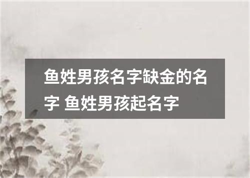 鱼姓男孩名字缺金的名字 鱼姓男孩起名字