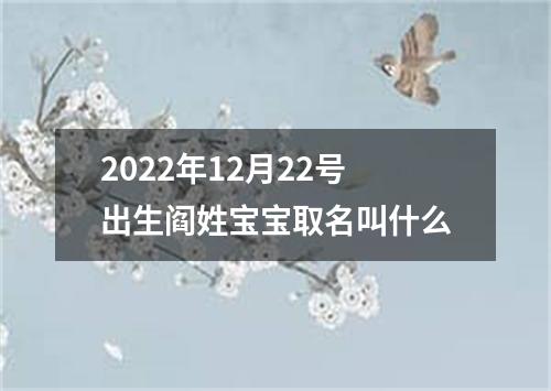 2022年12月22号出生阎姓宝宝取名叫什么